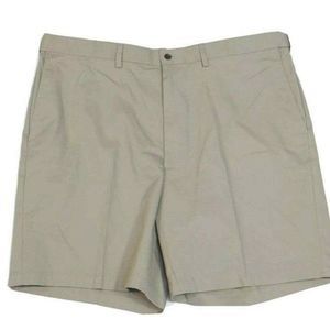 Haggar Classic Mens Flat Front Twill Cotton‎ Short Khaki Size 44